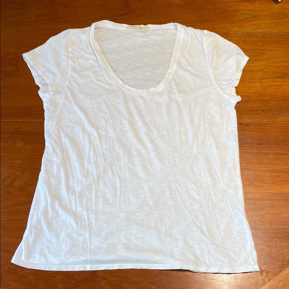 Marine Layer white scoop neck cap sleeve tee shirt